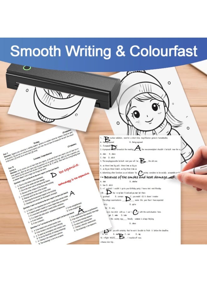 2 Rolls Thermal Printer Paper, Thermal Paper 210x 30mm, Us Letter Paper Size Thermal Paper Rolls for M08f M832 Portable Printer, A4 Printing Paper Roll, White - Image 3